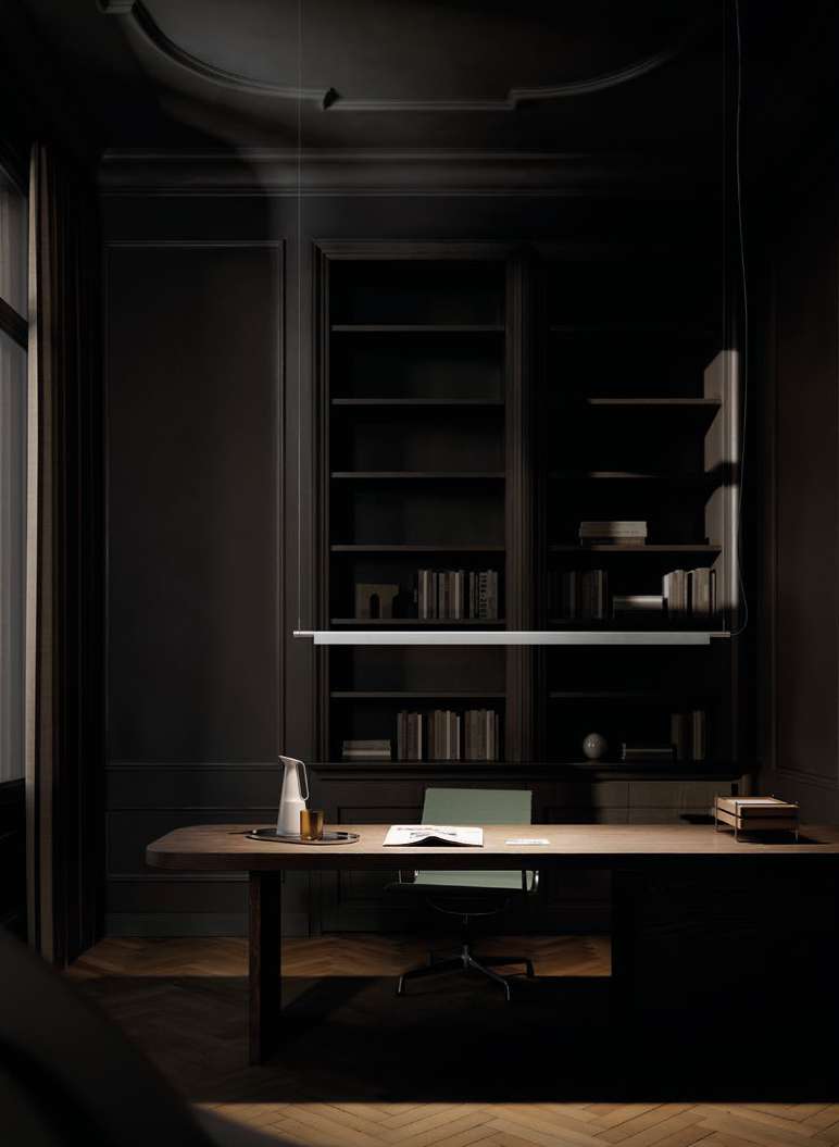 Luceplan Compendium Suspension Lamp over a desk