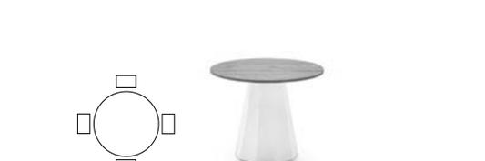 Connubia Dix Table CB4804-FD 90 - line drawing / schematic