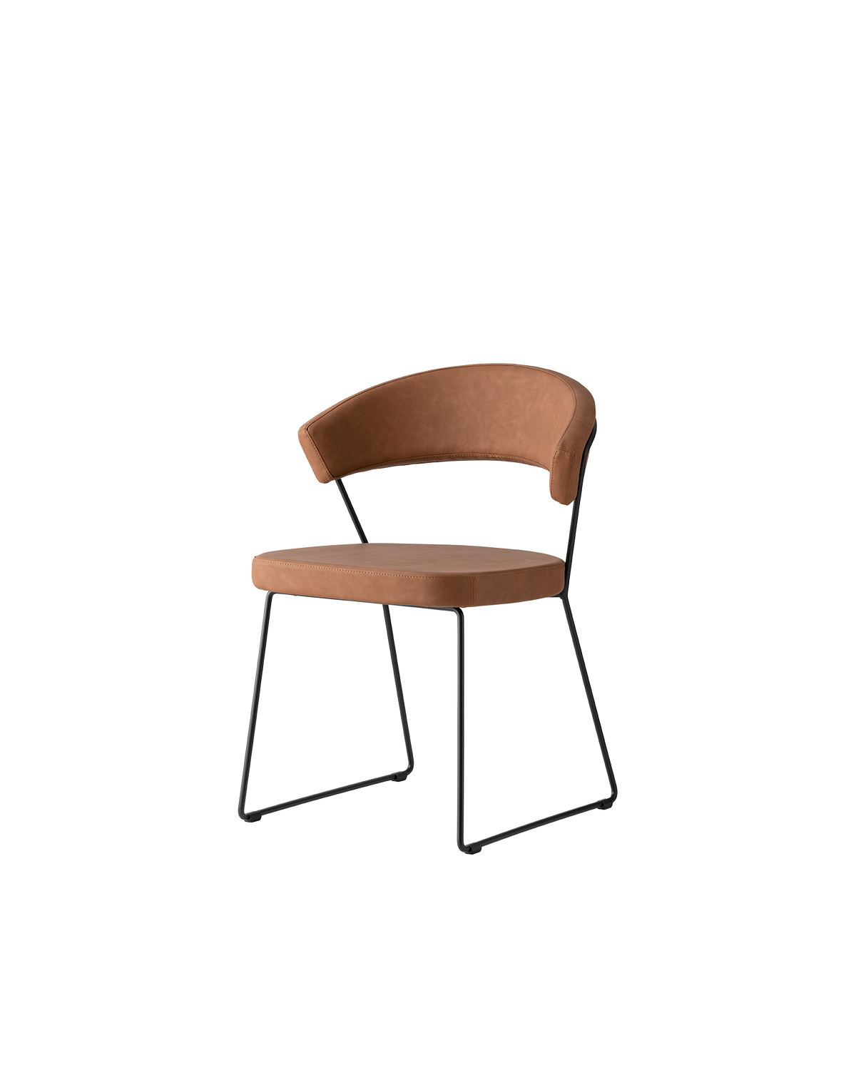 Connubia New York Chair - P15 Matt Black, S0B Vintage Tobacco