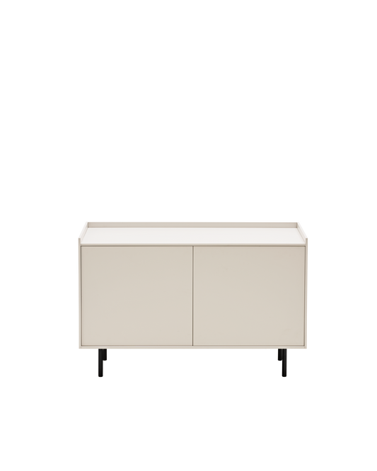 Connubia Cover Sideboard CB6108-1 - Frame P45L Matt Platinum, Base P15 Matt Black, front
