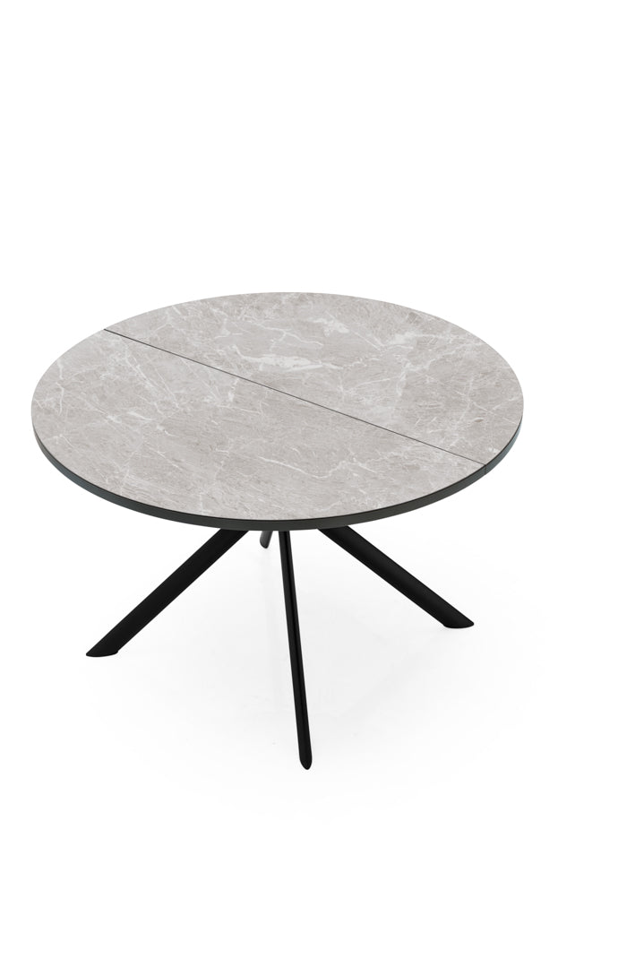 Connubia Giove Table CB4739-D 120 - real photo, matt black frame, grey stone-look ceramic top (representative design photo; exact top finish code not confirmed to match a listed variant)