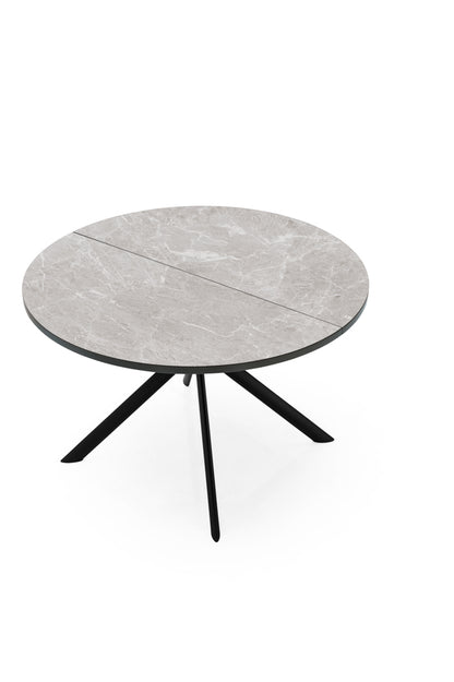Connubia Giove Table CB4739-D 120 - real photo, matt black frame, grey stone-look ceramic top (representative design photo; exact top finish code not confirmed to match a listed variant)