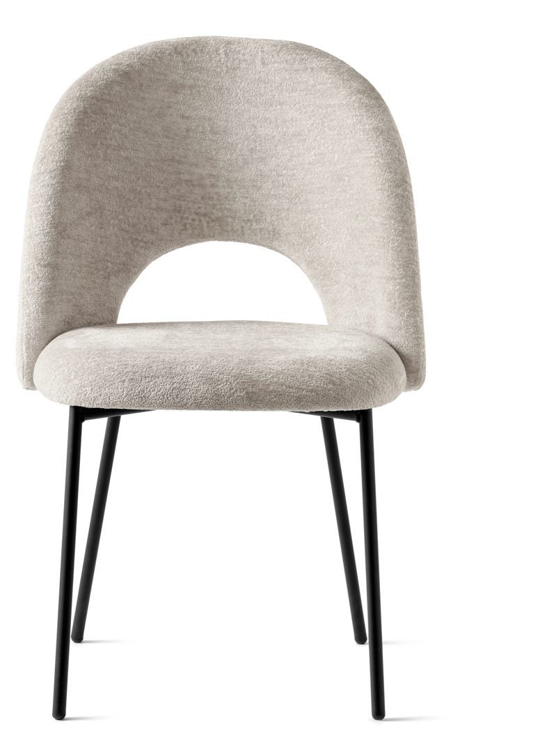 Connubia Tuka Mid Hole Chair CB2306 - Frame P15 Matt Black, Seat SYT Enil Sand (front view)