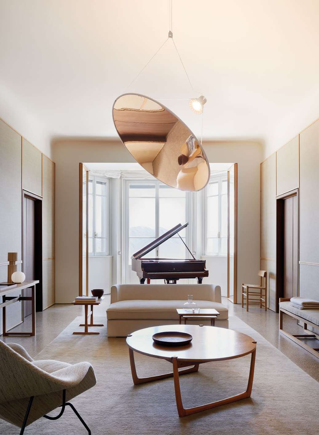 Luceplan Amisol Suspension Lamp in a living room