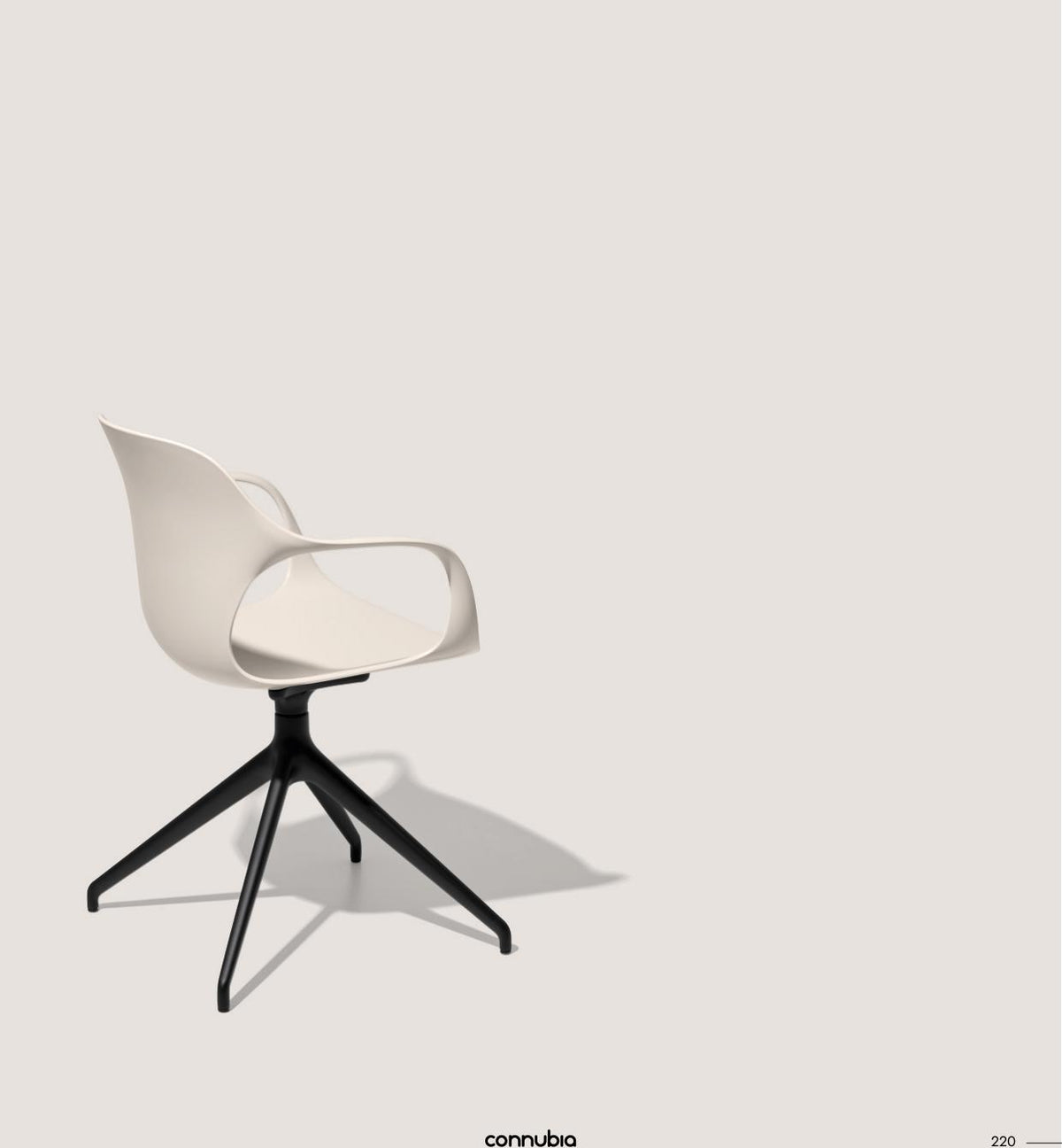 Connubia OPS! Swivel Chair CB2317 - P15 Matt Black frame, P151 Matt Hemp seat, 180° Swivel, studio photo