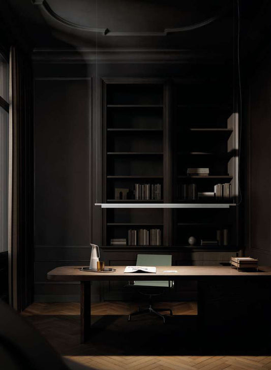 Luceplan Compendium Suspension Lamp over a desk