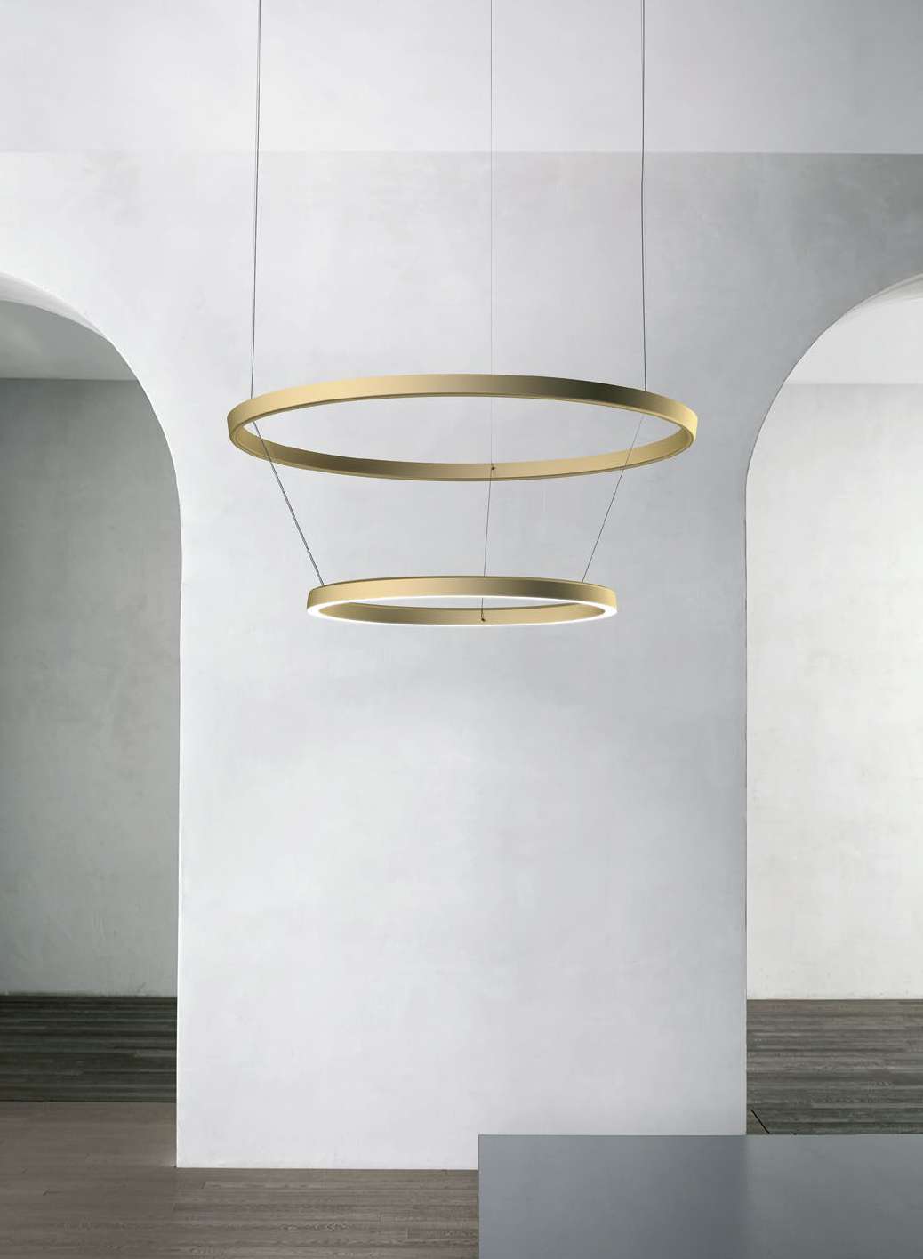 Luceplan Compendium Circle two-ring suspension lamp