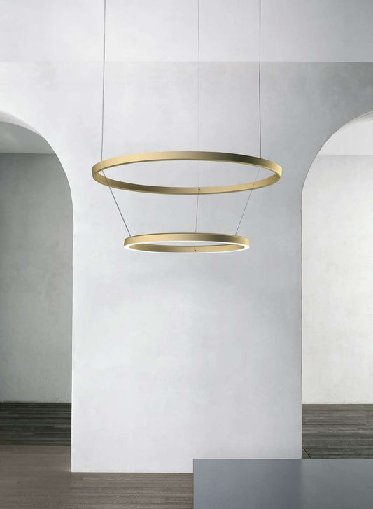 Luceplan Compendium Circle two-ring suspension lamp