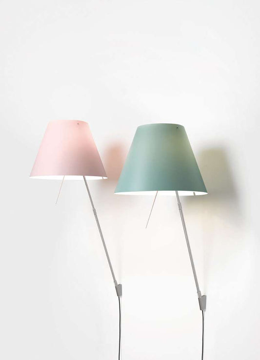Luceplan Costanza Wall Lamp pink and green