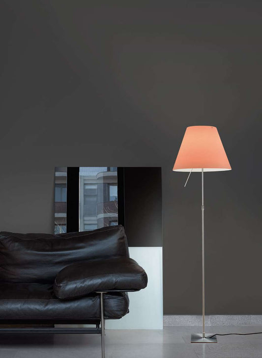 Luceplan Costanza Floor Lamp pink shade
