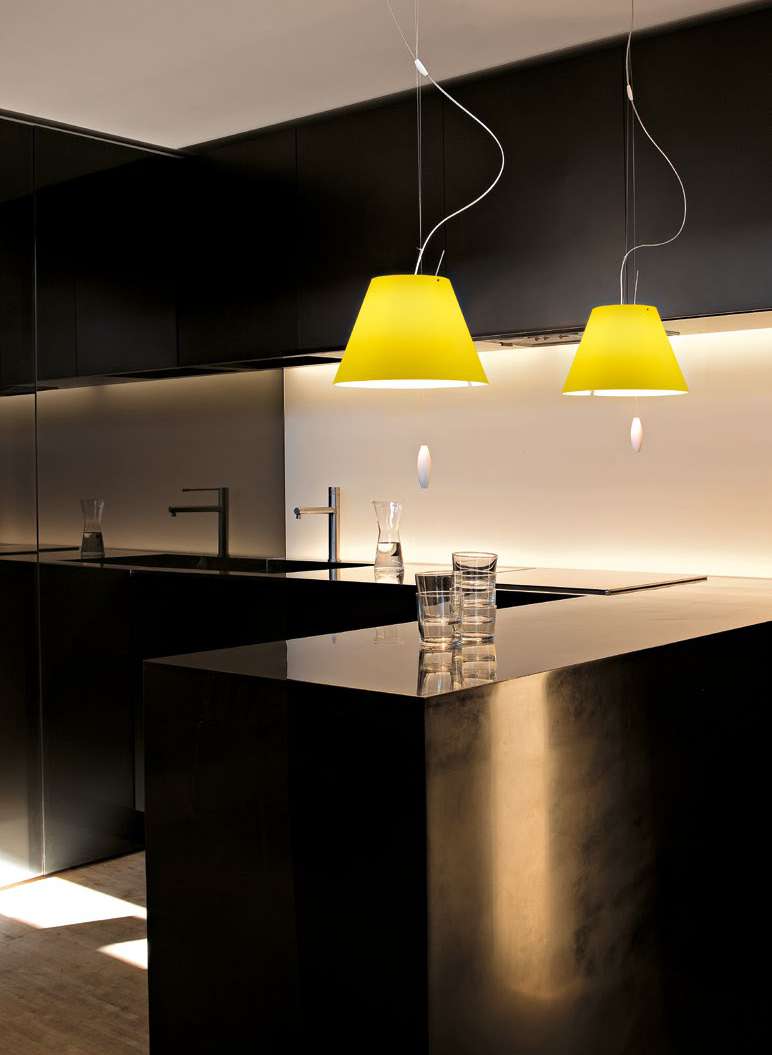 Luceplan Costanzina Suspension Lamp yellow pair