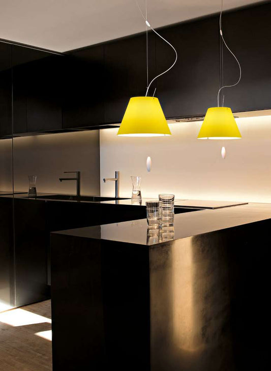 Luceplan Costanzina Suspension Lamp yellow pair