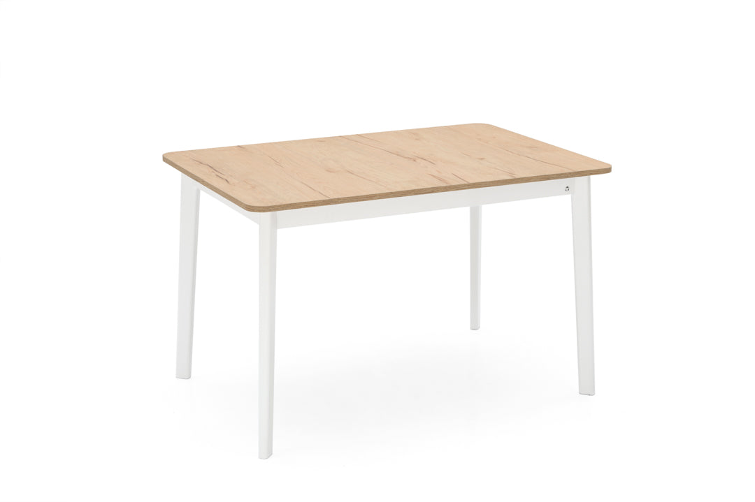 Connubia Dine Table - P94 Matt Optic White legs and frame, P49W Natural Oak melamine top (real photo)