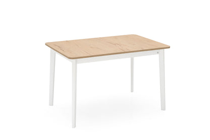 Connubia Dine Table - P94 Matt Optic White legs and frame, P49W Natural Oak melamine top (real photo)