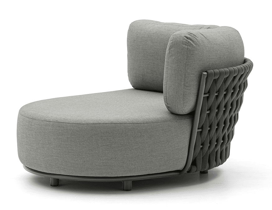 Couture Jardin HUG Left-Hand Curved Chair Anthracite