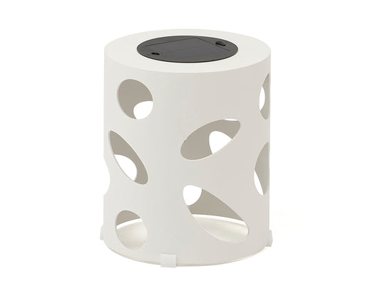 Couture Jardin OVALIA Small Round Solar Lamp White