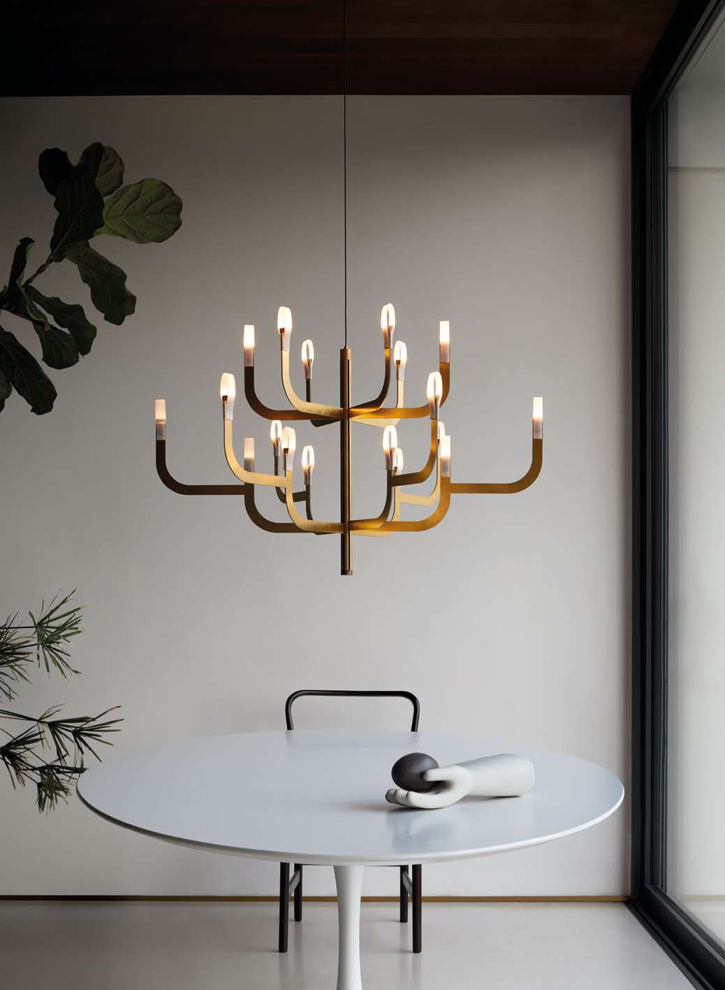 Luceplan J-us Suspension Lamp gold multi-tier