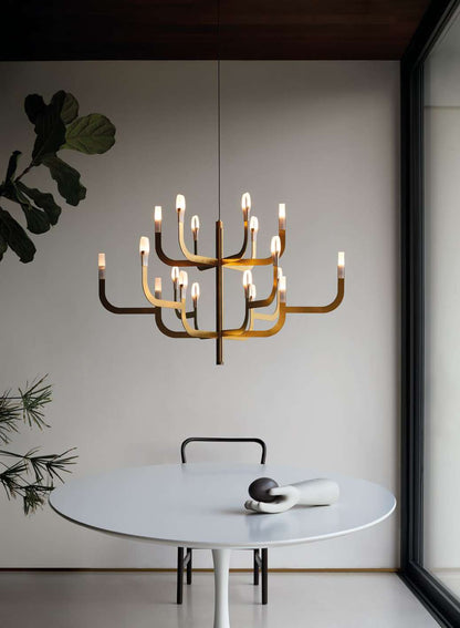 Luceplan J-us Suspension Lamp gold multi-tier