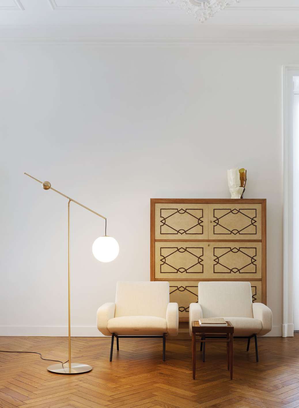 Luceplan Malamata Floor Lamp brass